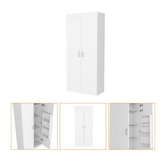 Alacena Multiusos Varese, Blanco, Posee Un Estante Adicional En La Puerta y Cuatro Entrepaños  ZF