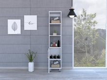 Mueble  Auxiliar para Baño Manchester, Blanco Duqueza, con multiples entrepaños, patas y manijas metalicas