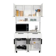 Alacena Oshawa, Blanco,  contiene dos cajones y seis puertas de fácil ensamble