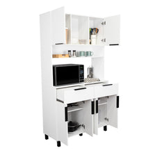 Alacena Oshawa, Blanco,  contiene dos cajones y seis puertas de fácil ensamble