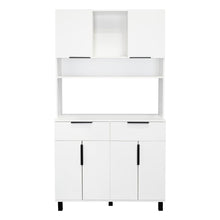 Alacena Oshawa, Blanco,  contiene dos cajones y seis puertas de fácil ensamble