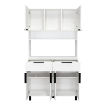 Alacena Oshawa, Blanco,  contiene dos cajones y seis puertas de fácil ensamble