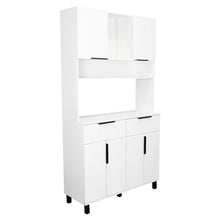 Alacena Oshawa, Blanco,  contiene dos cajones y seis puertas de fácil ensamble