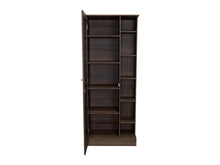 Closet Lara con Espejo, Chocolate, con Siete Entrepaños y Gran Capacidad de Almacenamiento