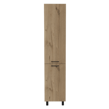 Alacena Sahar, Blanco y Café Claro, con Puerta Batiente y Cinco Entrepaños