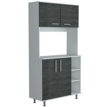 Alacena Keira, Gris y Blanco, con Entrepaños Para Ubicar Elementos de Cocina