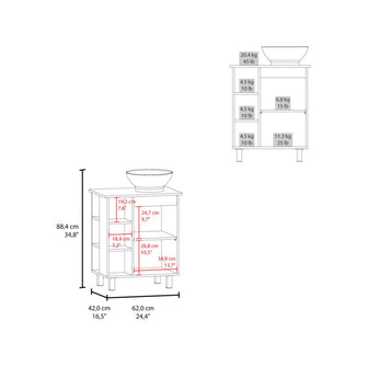 Mueble Para Lavamanos Alegra, Blanco Duqueza, Incluye Lavamanos Vessel Sabina ZF