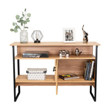 Mueble Auxiliar Recibidor Korina, Fresno Europeo, con Patas En Acero Negras