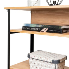 Mueble Auxiliar Recibidor Korina, Fresno Europeo, con Patas En Acero Negras