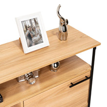 Mueble Auxiliar Recibidor Korina, Fresno Europeo, con Patas En Acero Negras