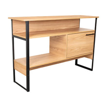 Mueble Auxiliar Recibidor Korina, Fresno Europeo, con Patas En Acero Negras