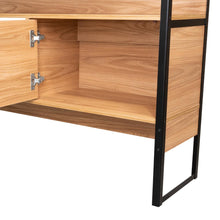 Mueble Auxiliar Recibidor Korina, Fresno Europeo, con Patas En Acero Negras