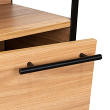Mueble Auxiliar Recibidor Korina, Fresno Europeo, con Patas En Acero Negras