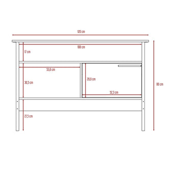 Mueble Auxiliar Recibidor Korina, Miel, con Patas En Acero Negras