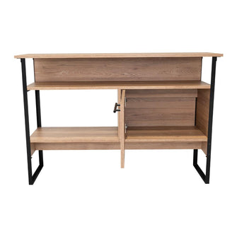 Mueble Auxiliar Recibidor Korina, Miel, con Patas En Acero Negras