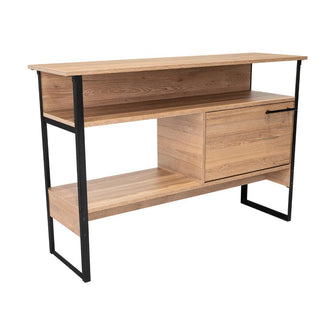 Mueble Auxiliar Recibidor Korina, Miel, con Patas En Acero Negras