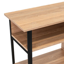 Mueble Auxiliar Recibidor Korina, Miel, con Patas En Acero Negras