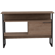 Mueble Auxiliar Recibidor Korina, Miel, con Patas En Acero Negras