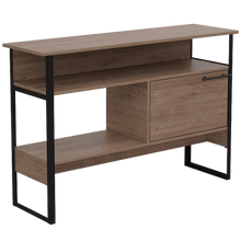 Mueble Auxiliar Recibidor Korina, Miel, con Patas En Acero Negras