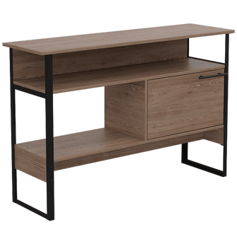 Mueble Auxiliar Recibidor Korina, Miel, con Patas En Acero Negras