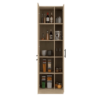 Mueble Multiusos Elica, Beige, con Entrepaños y Tres Puertas