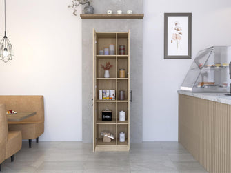 Mueble Multiusos Elica, Beige, con Entrepaños y Tres Puertas