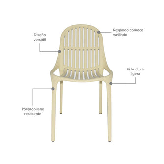 Silla Plástica Alteza, Beige