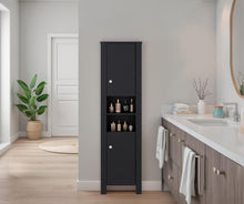 Mueble  Auxiliar para Baño Vanes, Wengue, con espacio para objetos decorativos