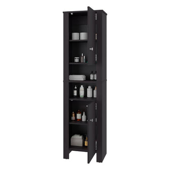 Mueble  Auxiliar para Baño Vanes, Wengue, con espacio para objetos decorativos ZF