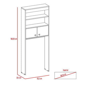 Gabinete de Baño Riverd, Wengue, con Variedad de Entrepaños X2