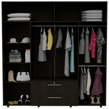 Closet Babel, Wengue, con Cuatro Puertas Abatibles y Cuatro Cajones Multiusos