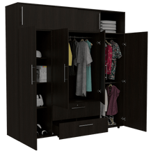 Closet Babel, Wengue, con Cuatro Puertas Abatibles y Cuatro Cajones Multiusos