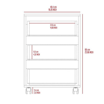 Archivador Kova, Wengue, con Tres Cajones    ZF