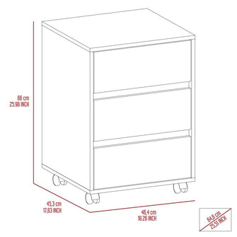 Archivador Kova, Wengue, con Tres Cajones    ZF