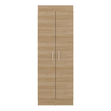 Mueble Multiusos Barlovento, Fresno y Blanco, Cuenta con Cinco Entrepaños y Dos Puertas Batientes