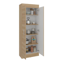 Mueble Multiusos Barlovento, Fresno y Blanco, Cuenta con Cinco Entrepaños y Dos Puertas Batientes