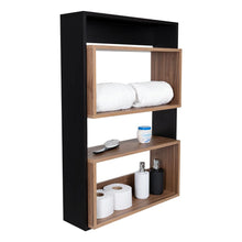 Gabinete de Baño Sensei, Negro y Castaño, con  superficies para ubicar objetos