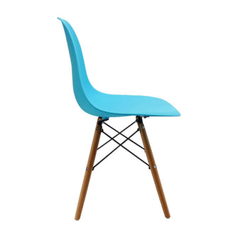Silla Eames Patas En Madera para comerdor, sala, restaurante - Azul