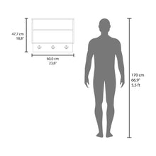 Mueble Auxiliar Recibidor Aranez, Blanco Duqueza y Fresno Europeo, incluye 3 ganchos y es de faci instalación ZF