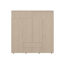 Closet Babel, Cartagena y Blanco, con Cuatro Puertas Abatibles y Cuatro Cajones Multiusos