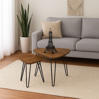 Set X 2 Mesas De Centro Triangular Shine 40x60x40 Amaretto
