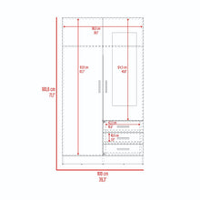 Closet Samka, Wengue, con dos puertas abatibles y tres cajones