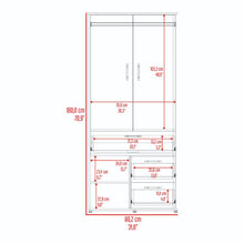 Closet sevilla, Fresno Europeo, con dos puertas abatibles y tres cajones
