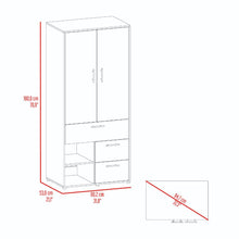 Closet sevilla, Fresno Europeo, con dos puertas abatibles y tres cajones