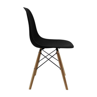 Kit por 6 sillas Eames Patas En Madera para comedor, sala, restaurante - Negras