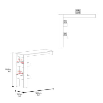 Mesa de Bar Rayo, Blanco Duqueza, con espacio para colocar objetos de bar ZF