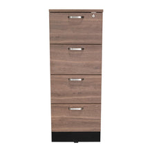 Archivador Alto Nakarat, Wengue y  Chocolate, Cuatro cajones y un cajon con cerradura