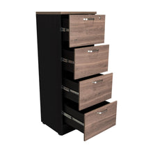 Archivador Alto Nakarat, Wengue y  Chocolate, Cuatro cajones y un cajon con cerradura