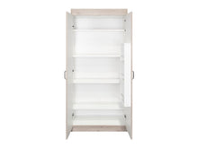 Alacena Multiusos Varese, Bardolino y Blanco Vainilla, Posee Un Estante Adicional En La Puerta y Cuatro Entrepaños