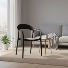 Silla Rio, Negro y beige, Con espaldar abierto y diseño Moderno